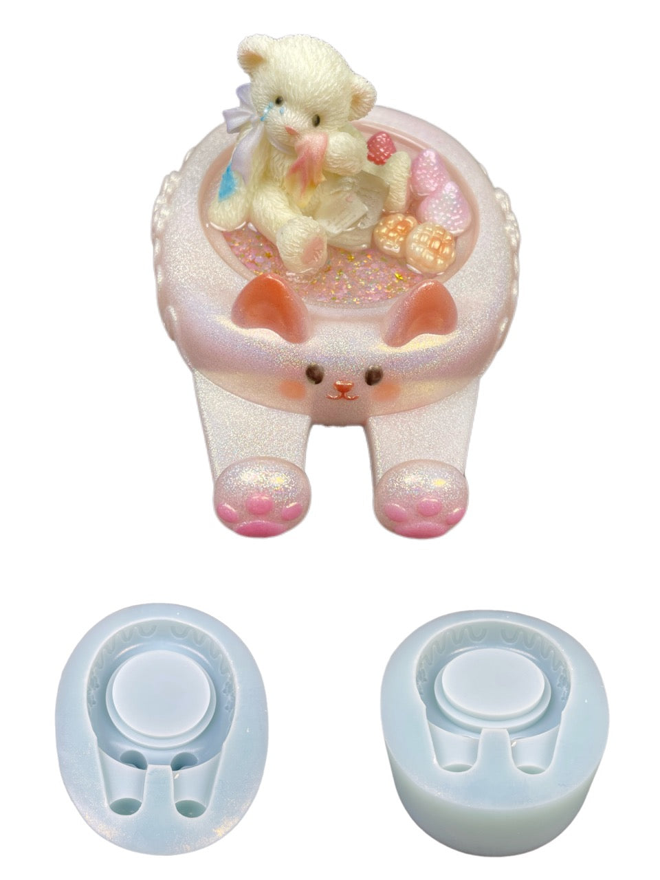 Cute Cat Phone Stand Resin Molds – Silicone Molds for Liquid Shaker & Epoxy Crafts