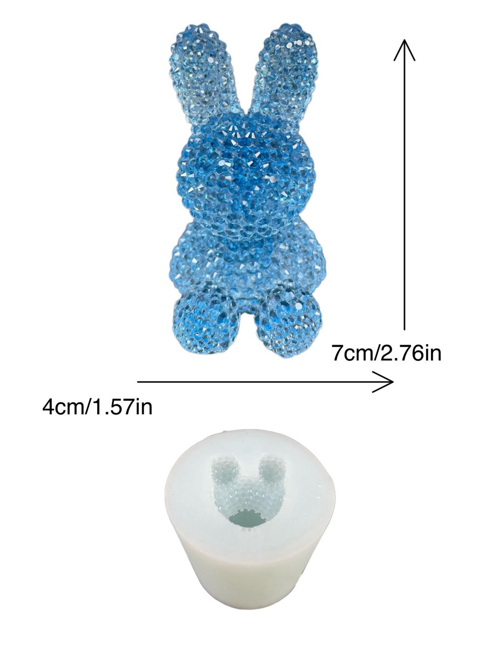 Diamond Bunny Silicone Resin Molds – Cute 3D Animal Epoxy Casting Molds for DIY Crafts
