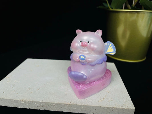 Handmade Shimmering Pig Mermaid Figurine | Cute Resin Art Home Decoration