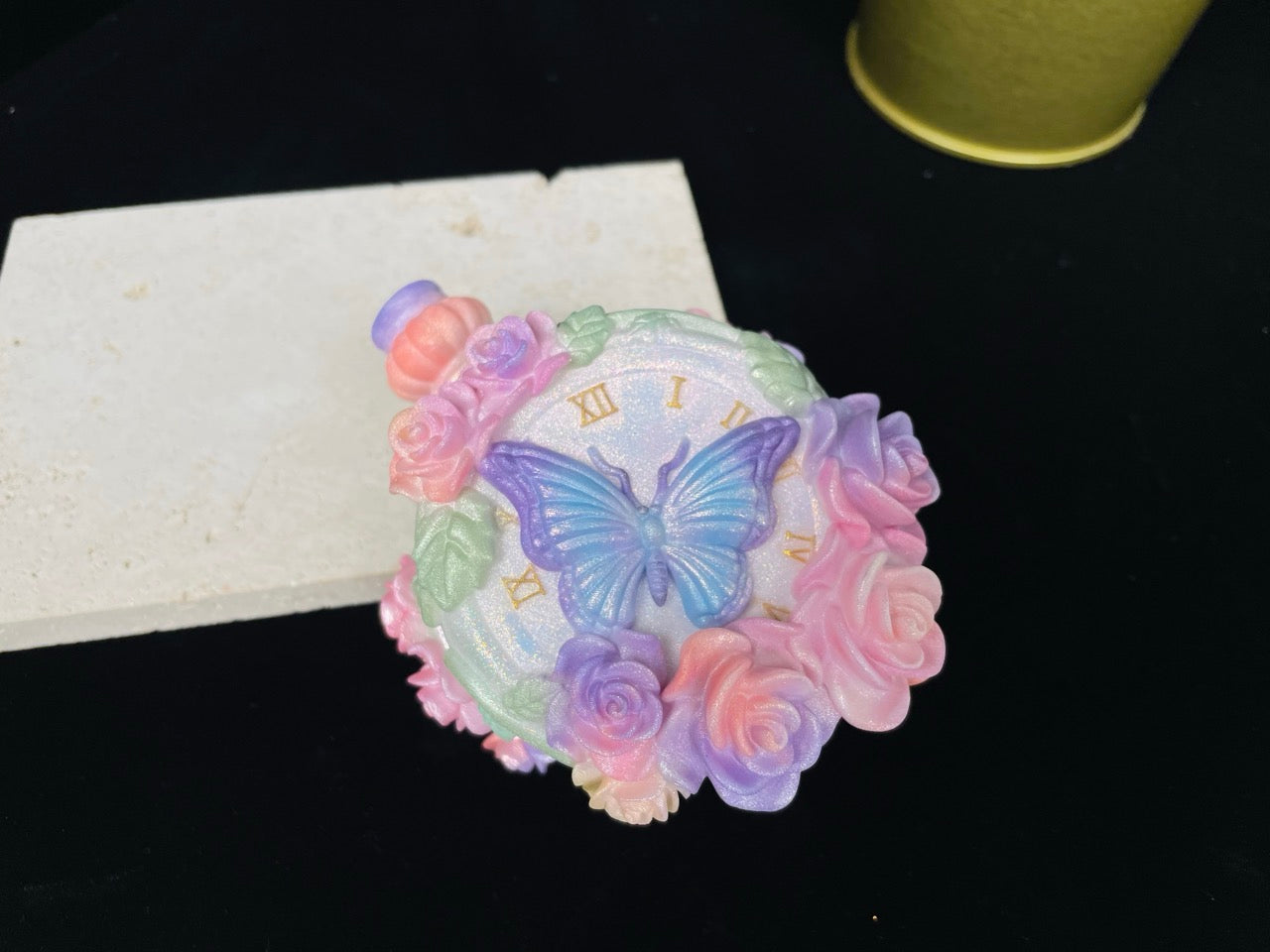 Dreamy Pastel Butterfly Rose Resin Jewelry Storage Box