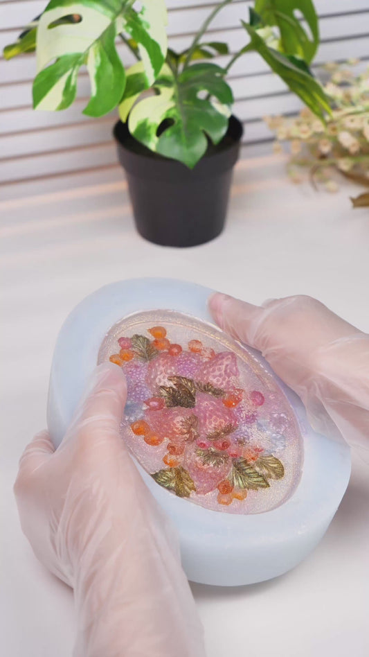 Strawberry Resin Box Molds – Silicone Molds for Epoxy Storage Box with Forest Fruit Design